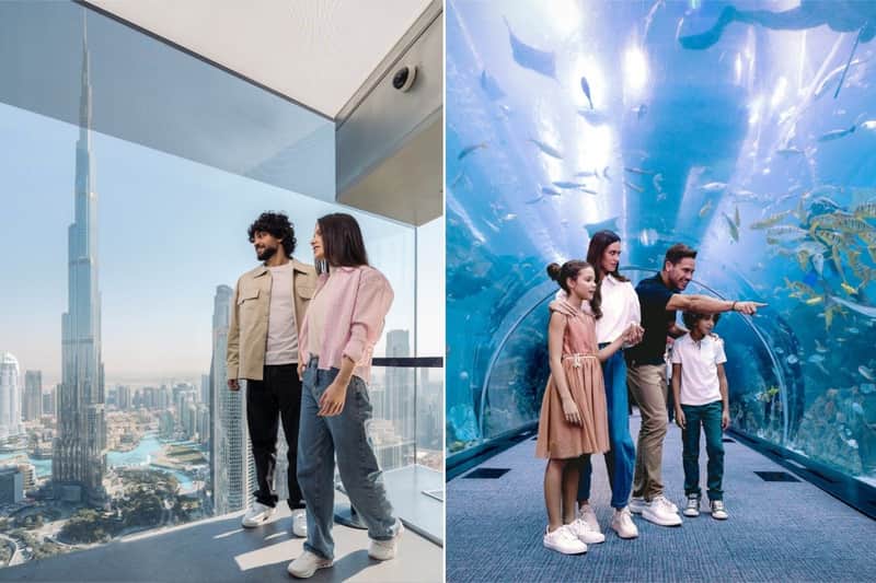 Dubai Aquarium & Sky Views Observatory: Entry Ticket + Glass Slide